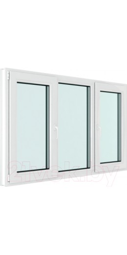 Окно Rehau Roto NX Поворотно-откидное 2 створки по краям 2 стекла (1200x1800x60)