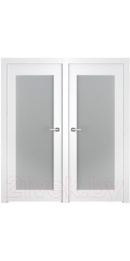 Дверь межкомнатная Belwooddoors Кремона 1 двойная 80x200 (эмаль белый/мателюкс белый каленый)
