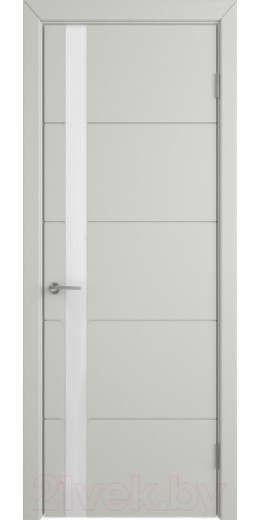 Дверь межкомнатная Colorit К4 ДО 80x200 (Lacobel белый/светло-серый)