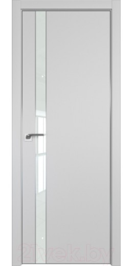 Дверь межкомнатная ProfilDoors 106E без зпп зпз 190 80x200 (манхэттен/стекло белый лак/кромка ABS черная)