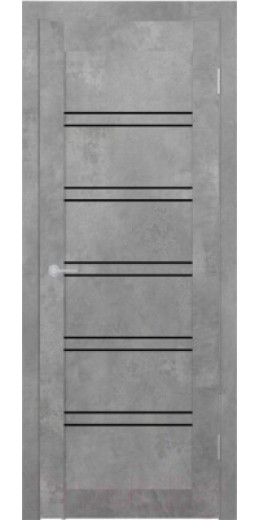 Дверь межкомнатная Stark ST5 ДО 60x200 (бетон светлый/черный лак)