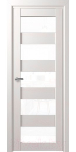 Дверь межкомнатная Deform D12 ДО 60x200 (дуб шале снежный/Lacobel белый)
