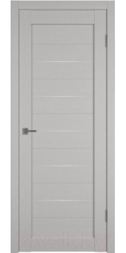 Дверь межкомнатная Atum Pro AL6 80x200 (Griz Soft/молдинг серебро)