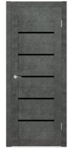 Дверь межкомнатная Stark ST1 ДО 60x200 (бетон темный/черный лак)