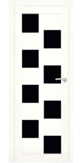 Дверь межкомнатная Юни Flash Eco 13 80x200 (белый/стекло черное)