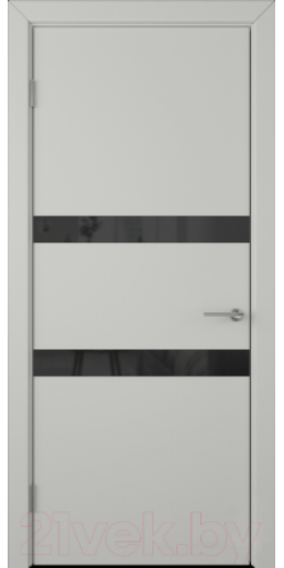 Дверь межкомнатная Colorit К6 ДО 80x200 (Lacobel черный/светло-серый)