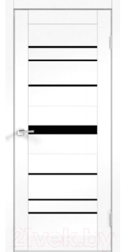 Дверь межкомнатная Velldoris SoftTouch Xline 10 80x200 (ясень белый структурный/лакобель черный)