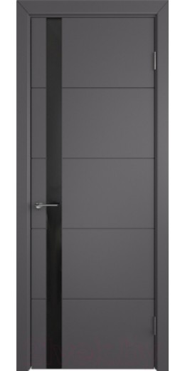 Дверь межкомнатная Colorit К4 ДО 80x200 (Lacobel черный/графит)