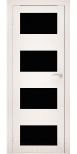 Дверь межкомнатная Юни Flash 02 Eco 80x200 (белый/стекло черное)