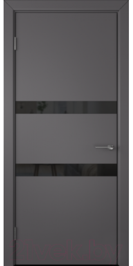 Дверь межкомнатная Colorit К6 ДО 80x200 (Lacobel черный/графит)