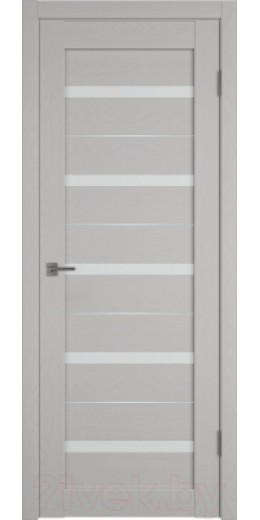 Дверь межкомнатная Atum Pro AL7 80x200 молдинг серебро (Griz Soft/White Cloud)