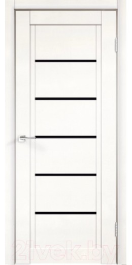 Дверь межкомнатная Velldoris Экошпон Next 1 80x200 (белый эмалит/лакобель черный)