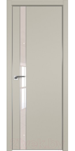 Дверь межкомнатная ProfilDoors 106E без зпп зпз 190 80x200 (шеллгрей/стекло перламутровый лак/White Edition с 4-х сторон)