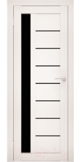 Дверь межкомнатная Юни Flash 04 Eco 80x200 (белый/стекло черное)
